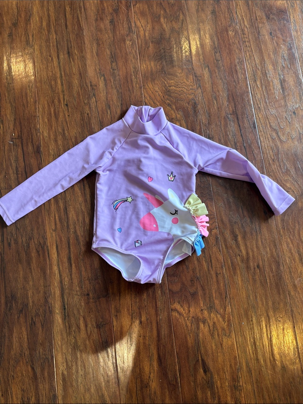 Primark Lavender Unicorn Long-Sleeve One-Piece Swimsuit